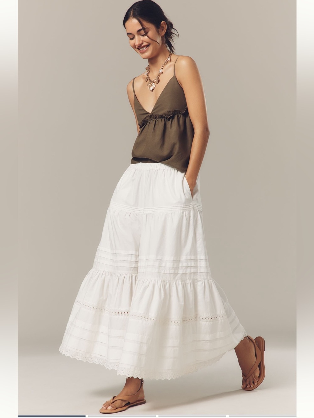 Anthropologie Lace Petticoat crop pants
